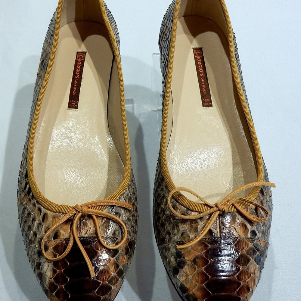 GIORGIO'S OF PALM BEACH SNAKESKIN FLATS IN SIZE EU 38 / US 7.5